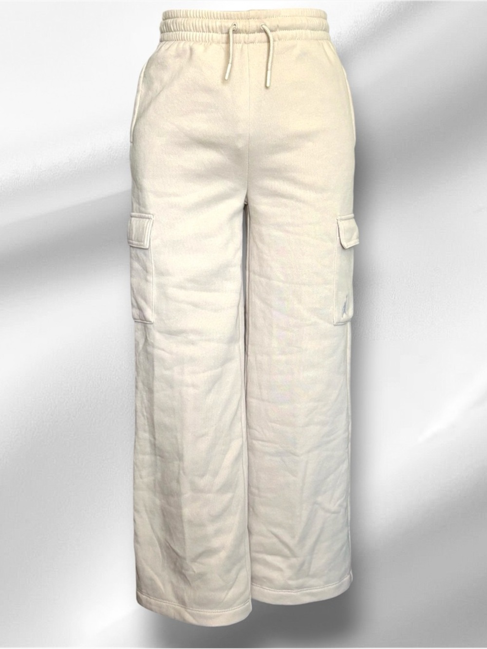 Girl's Large (12-13) Nike Jordan Beige 45D351-XAE Y2K Fleece Cargo Pants NWT